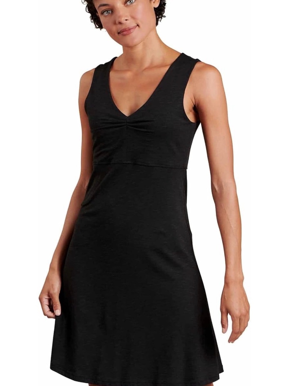 Toad&Co Rosemary Black V-Neck Sleeveless Dress. Size L